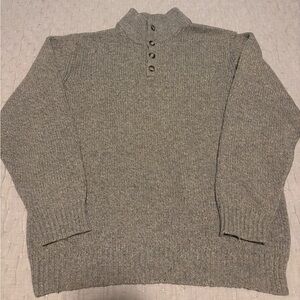 L.L. Bean 100% Lamb’s Wool 1/4 Button Sweater Size XL